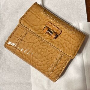 Liz Claiborne Tan Embossed Wallet
